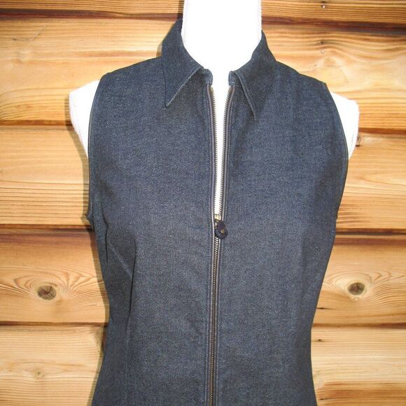 Ralph Lauren Black Label Sleeveless Stretch Denim Sheath Dress - Picture 2 of 9